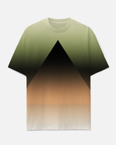 Big Men's Pyramid Printed Gradient Effect Casual Short-Sleeved T-shirts